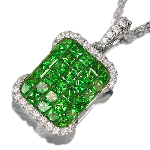 グリーンガーネット（ツァボライト） 2ct ダイヤモンド ホワイト
