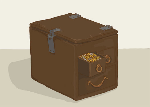 銭箱|交易|解説・民具100選|展示室|関ケ原町歴史民俗学習館