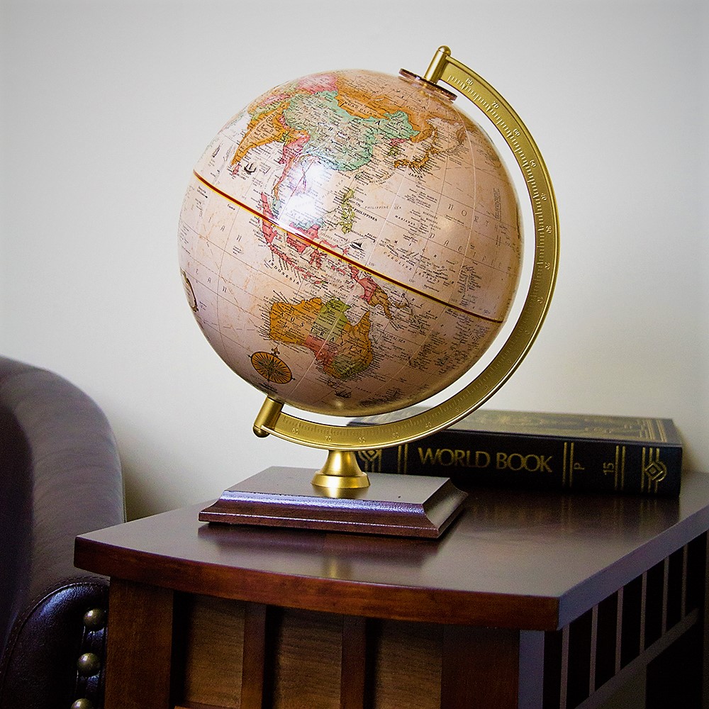 Forester 9″ Antique Raised Relief Desk | Replogle Globes
