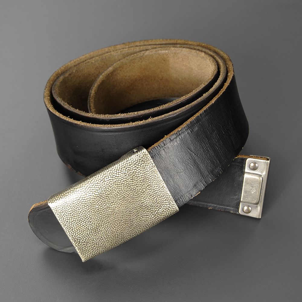 WW2 ドイツ軍 革ベルト バックルセット 士官用 ジャンク 85センチ