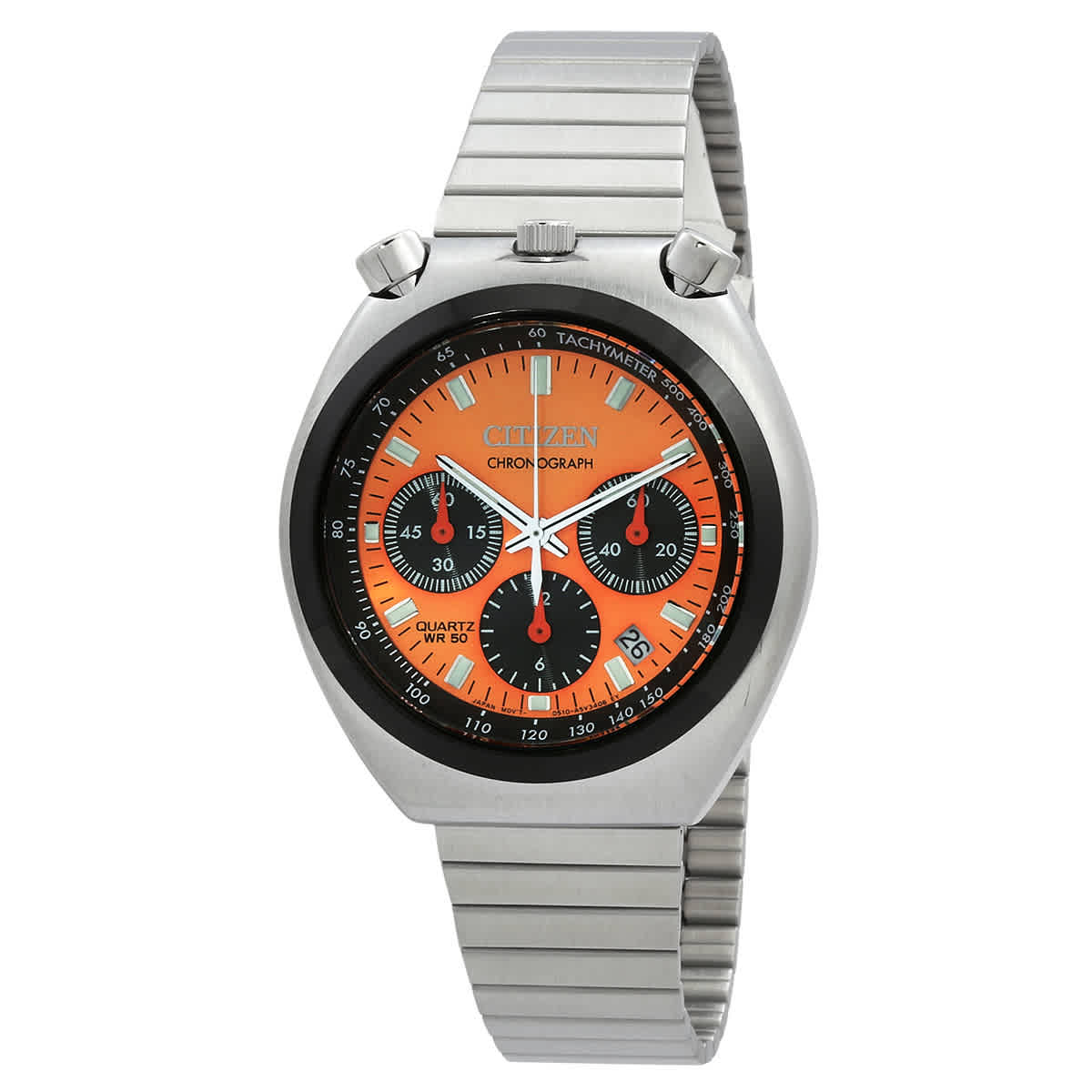 Citizen Chronograph Quartz Orange Dial Unisex Watch AN3660-81X