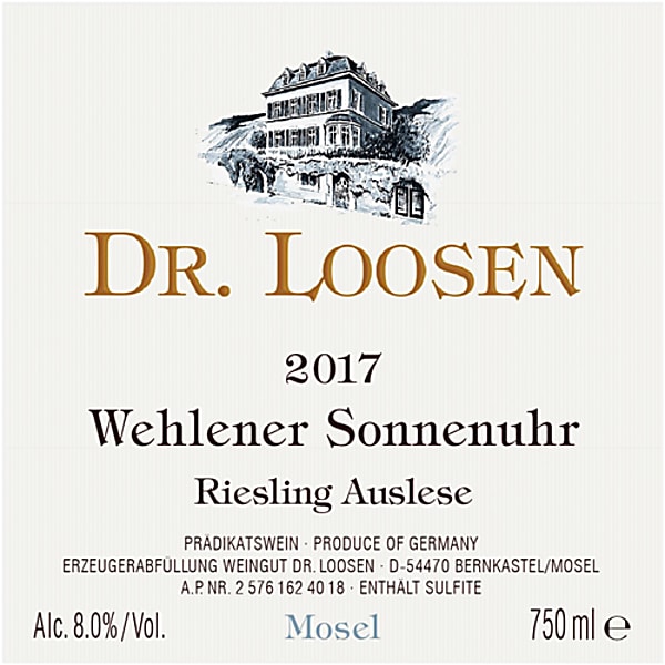 Dr. Loosen 2017 Wehlener Sonnenuhr Auslese Riesling (Mosel) Rating