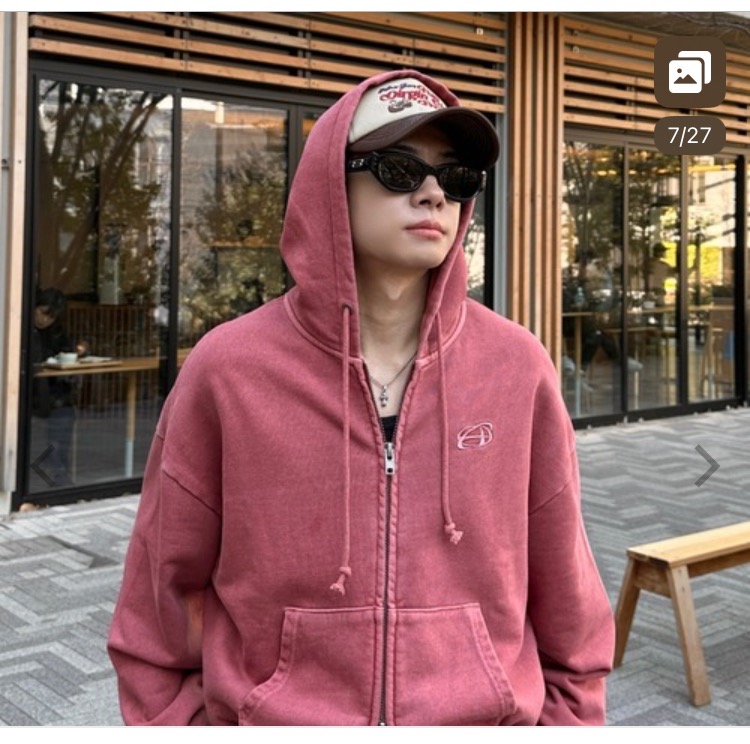 ADAMASTE パーカー Double Zip-Up Short Hoodie - ダブルジップ