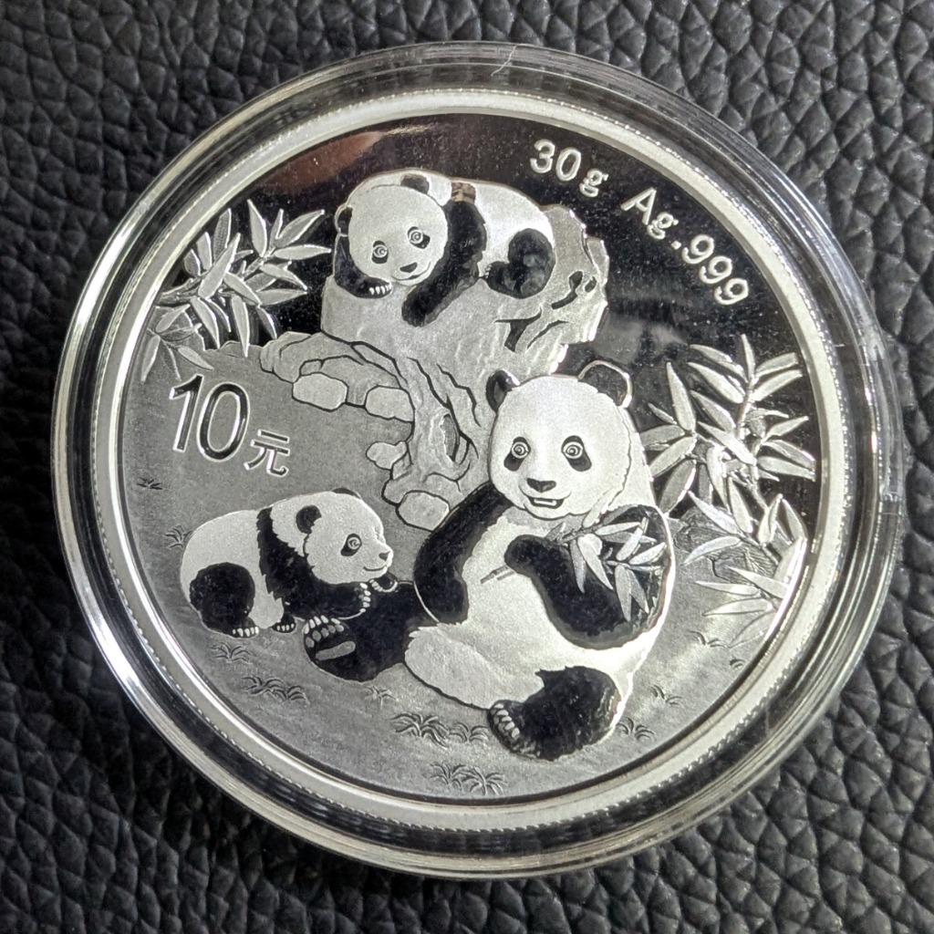 中国 パンダ銀貨 2025年 30g 未使用 カプセル入り 純銀 Ag999」 中国