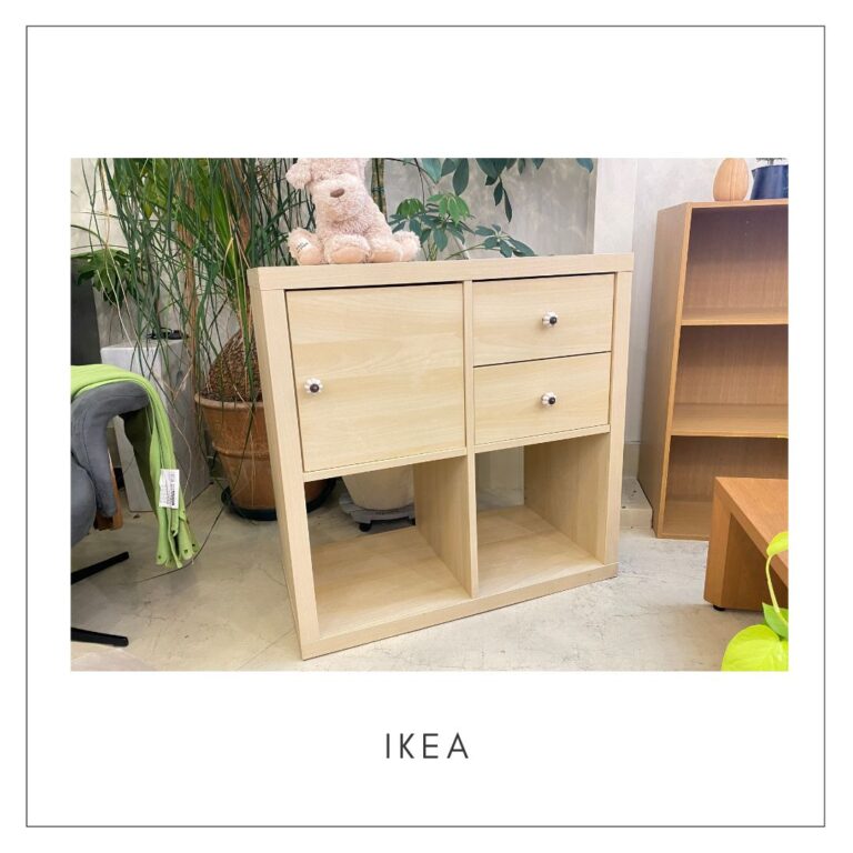 IKEA IVER 木製4段シェルフ 扉付き収納 引き出し付き IKEA IVER 木製4