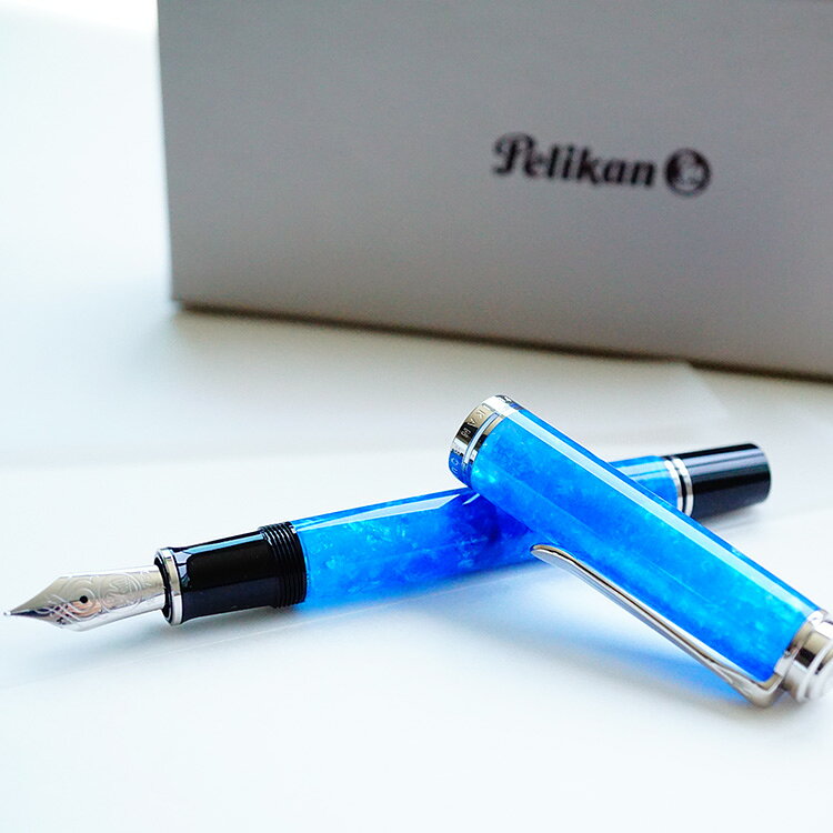 新品】ペリカン 万年筆 M805 ヴァイブラントブルー EFニブ