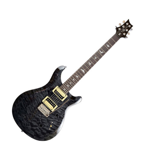 PRS SE Custom 24 Quilt Top Electric Guitar, Grey Black at Gear4music