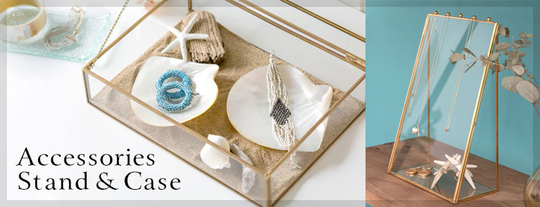 アクセサリーケース ガラスと真鍮 ガラスケース アクセサリー収納 六