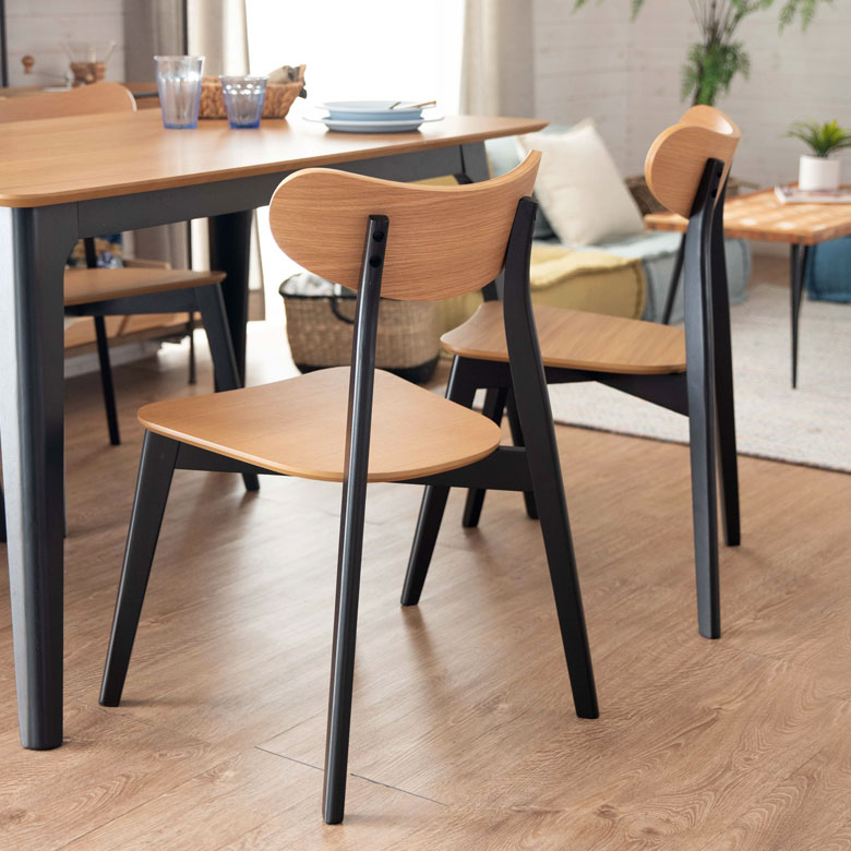 ダイニングチェア 木製 ウォールナット 座面高44cm「Asteion」 [84004