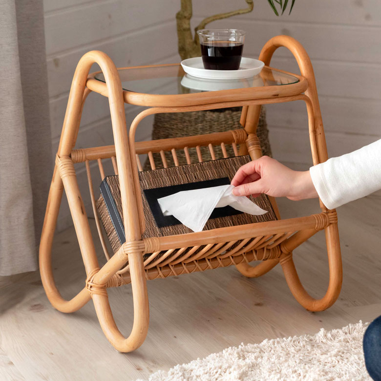 カリモク】コロニアル サイドテーブル マガジンラック 美品 オールド