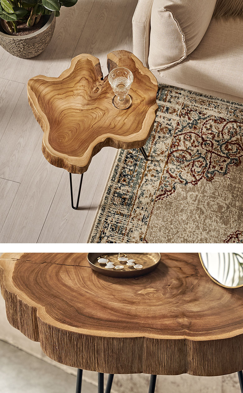 人気 天然木 チーク サイドテーブル30cm 天然木 チーク サイドテーブル