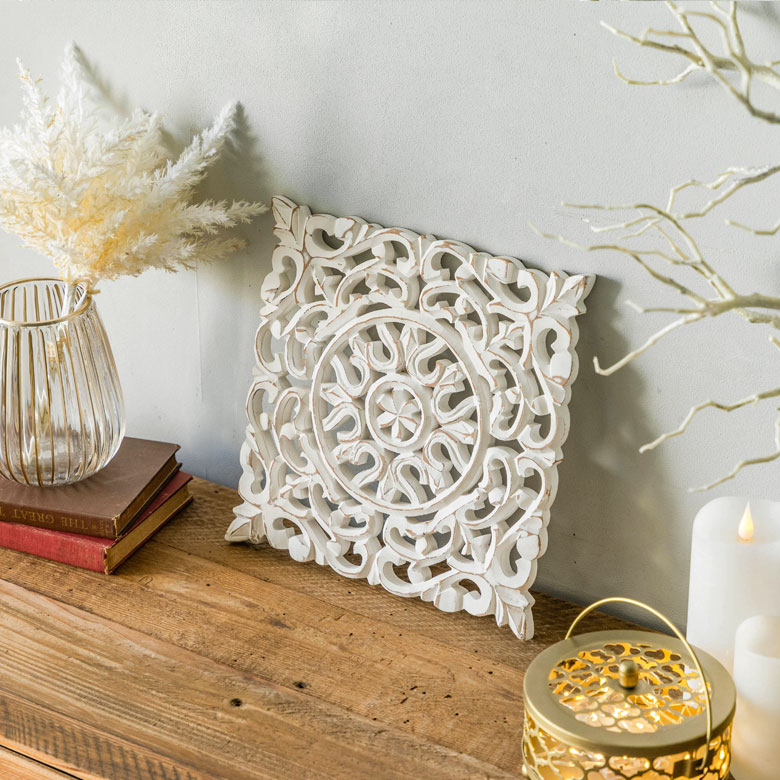 中国美術 木製 格子 幾何学模様 パネル アジアン家具 東洋 壁掛け