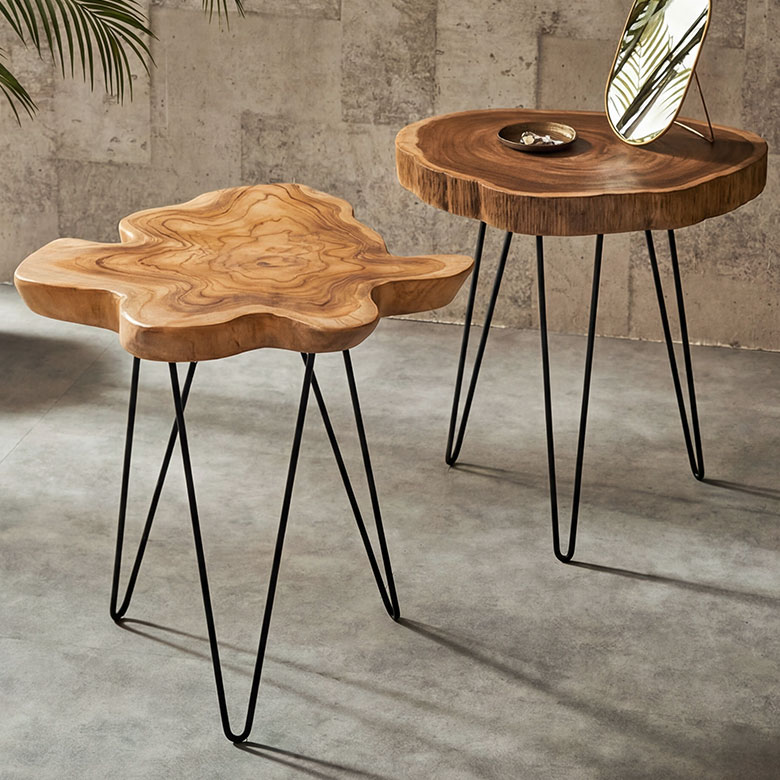 天然木 一枚板 サイドテーブル 無垢材 一点物 ナチュラル家具