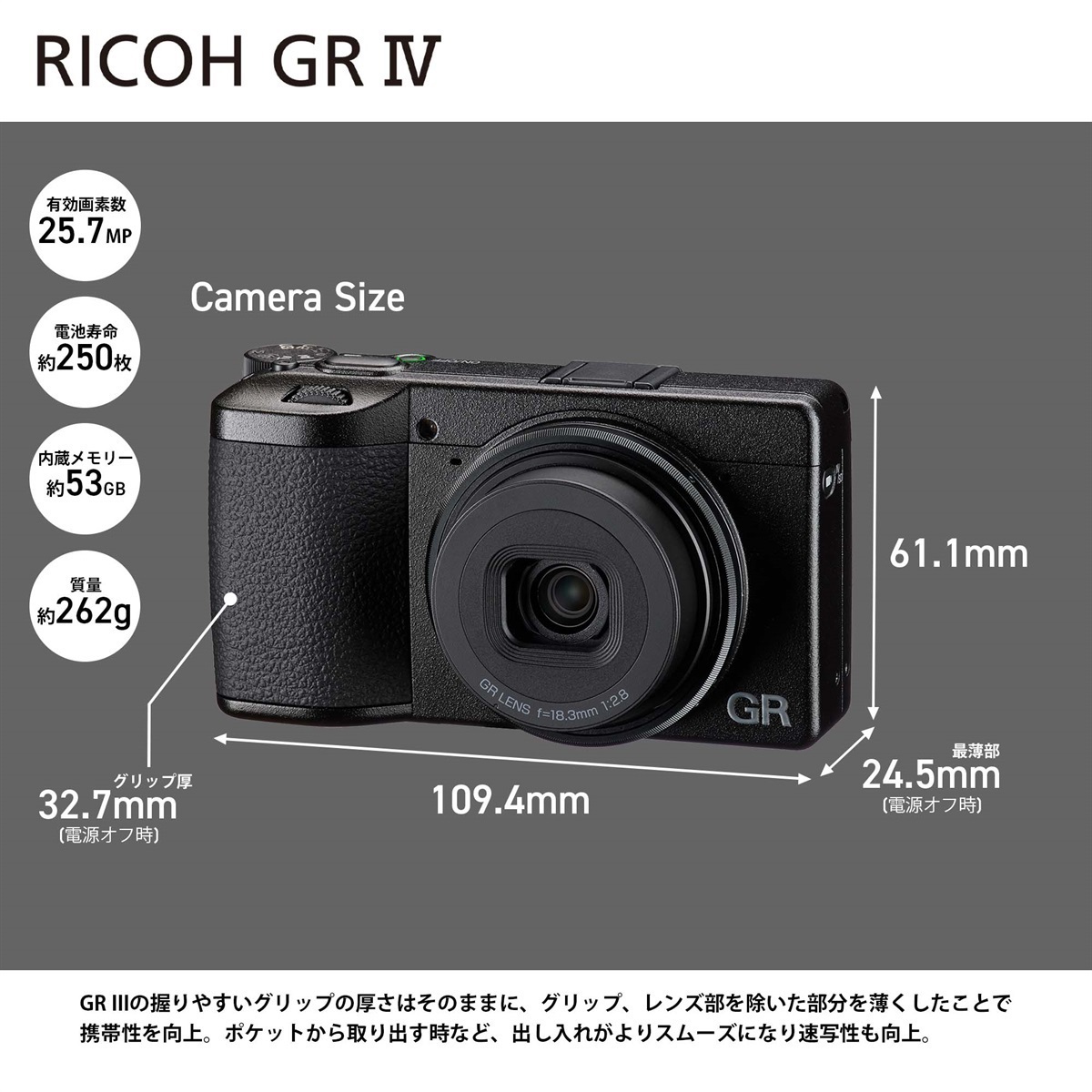 RICOH GR DIGITAL IVバッテリー+充電器+説明書付き gr-digital4｜対応