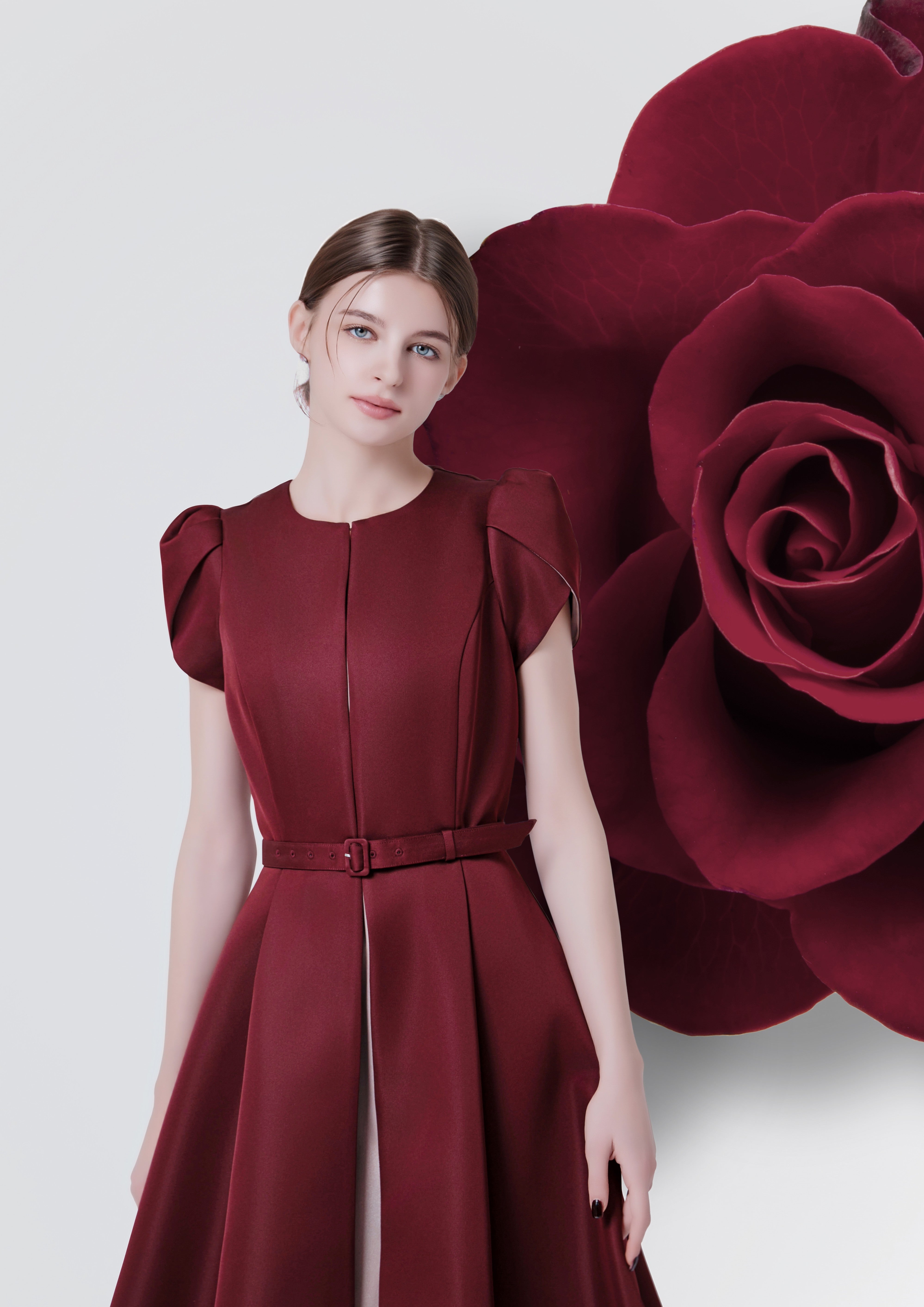 Bow-tie satin dress riu サテン ドレス Bow-tie satin dress – Riu