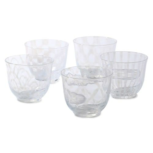 廣田硝子 大正浪漫硝子 氷コップ デザートカップ 水玉 乳白 和グラス二