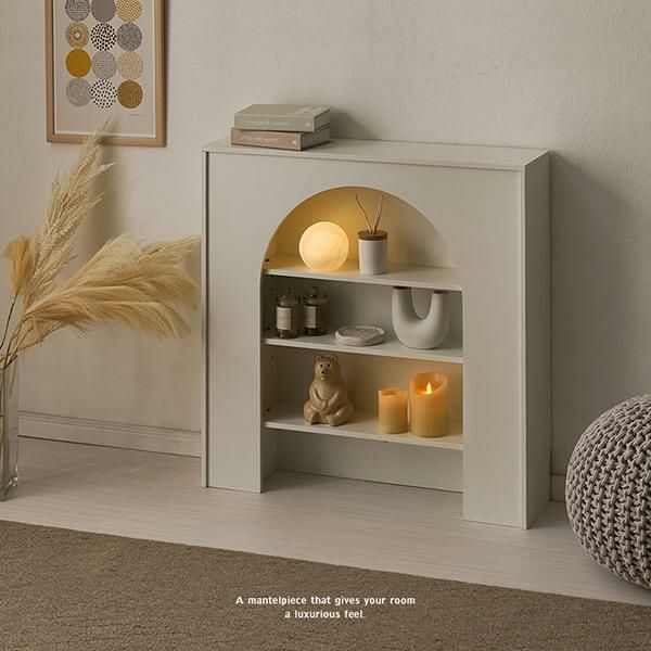 マントルピースCc型(Hilly) ＋棚一段 送料込 組立タイプ マントル