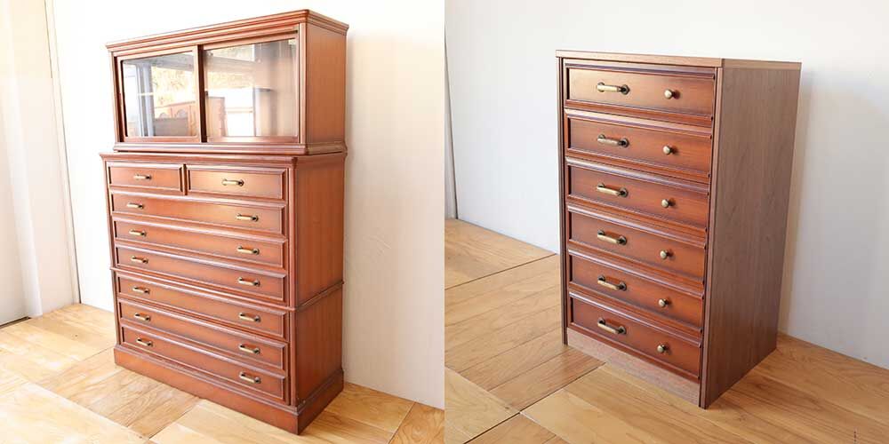 R0734:婚礼タンスの引き出しを活かしスリムなチェストにリメイク