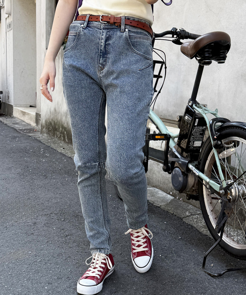 S/M/Lサイズ展開】MIXロック 美シルエット デニムサルエルパンツ