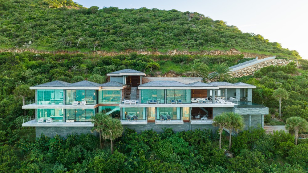 This $18.5M Cliffside Manse Comes With Epic Views of Oil Nut Bay