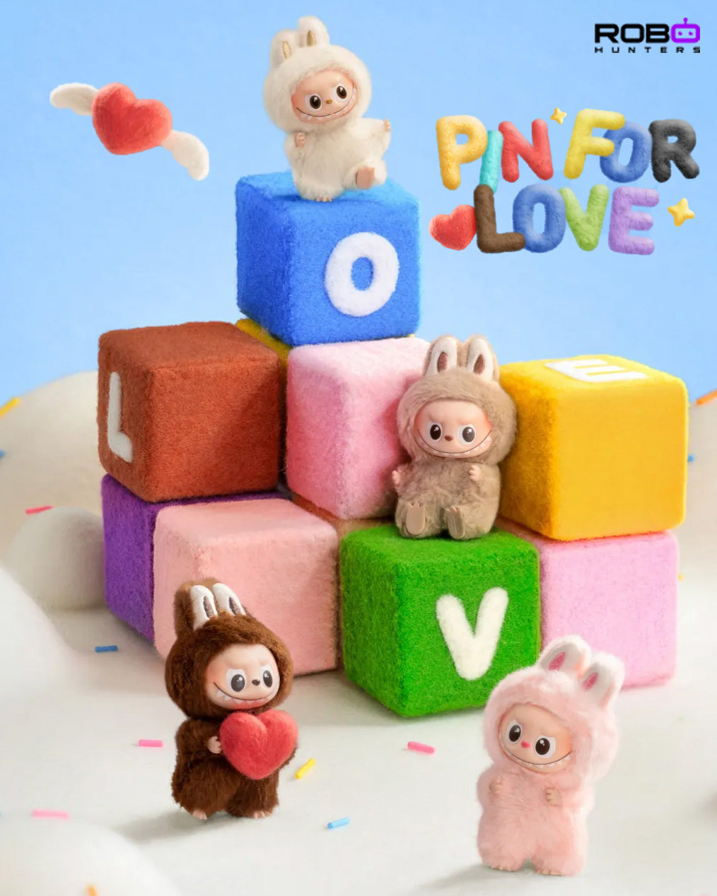 Labubu PIN FOR LOVE ぬいぐるみ(A-M) ピース 4個 POP MART（ポップ