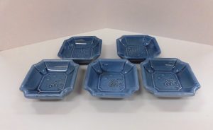 呉須写し珉平焼 中皿二客 呉須写し珉平焼 中皿