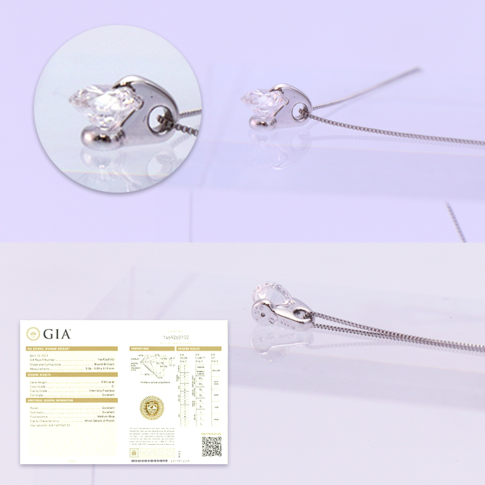 インターナリーフローレス・Dカラー・トリプルエクセレントカット0.5ct