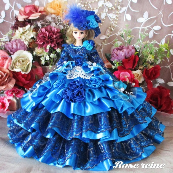 XmasSale アンネローゼ王妃クラシカルモーブピンクの豪華フリルドール