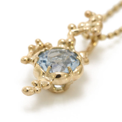 リツプラネタリウムのようなインクル☆非加熱アクアマリン☆ペンダント