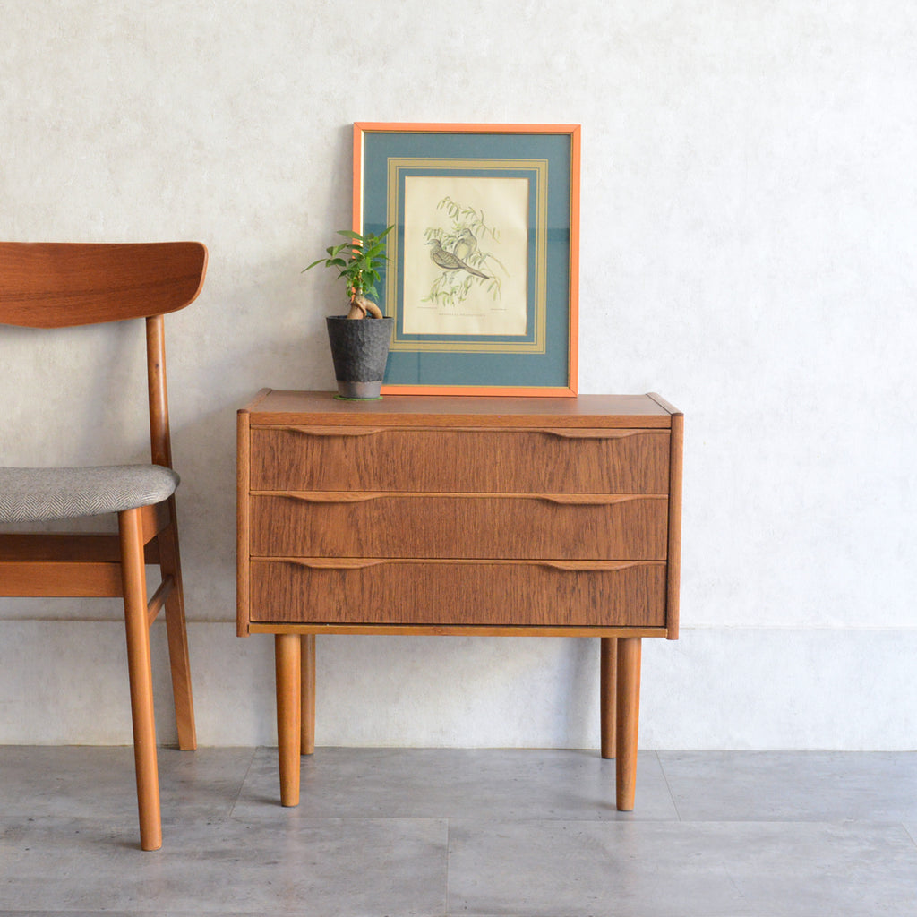 デンマーク 北欧ヴィンテージ チーク3段 スモールチェスト 北欧家具