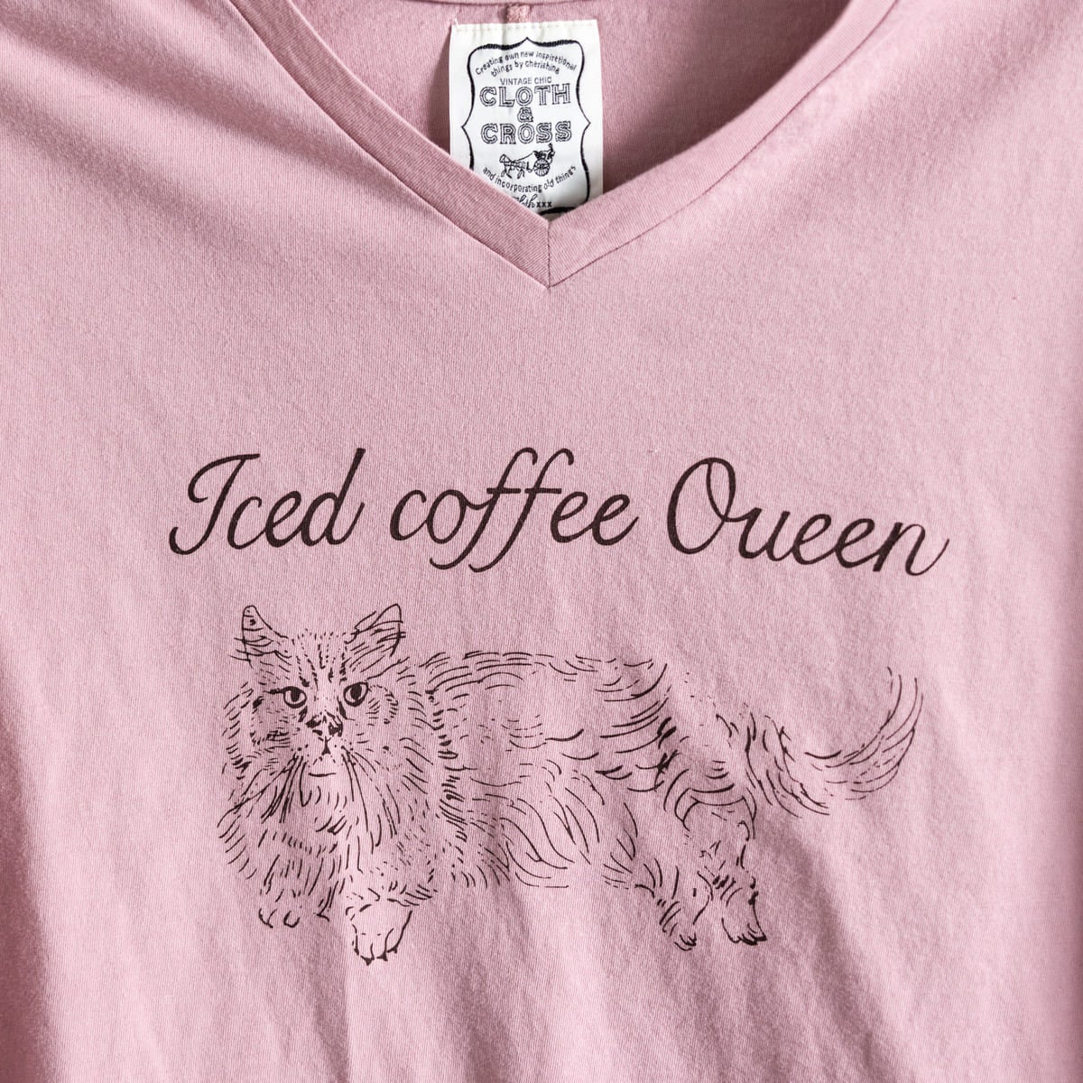 生活のたのしみ展 CLOTH&CROSS 猫イラスト 半袖 Tシャツ 石田ゆり子