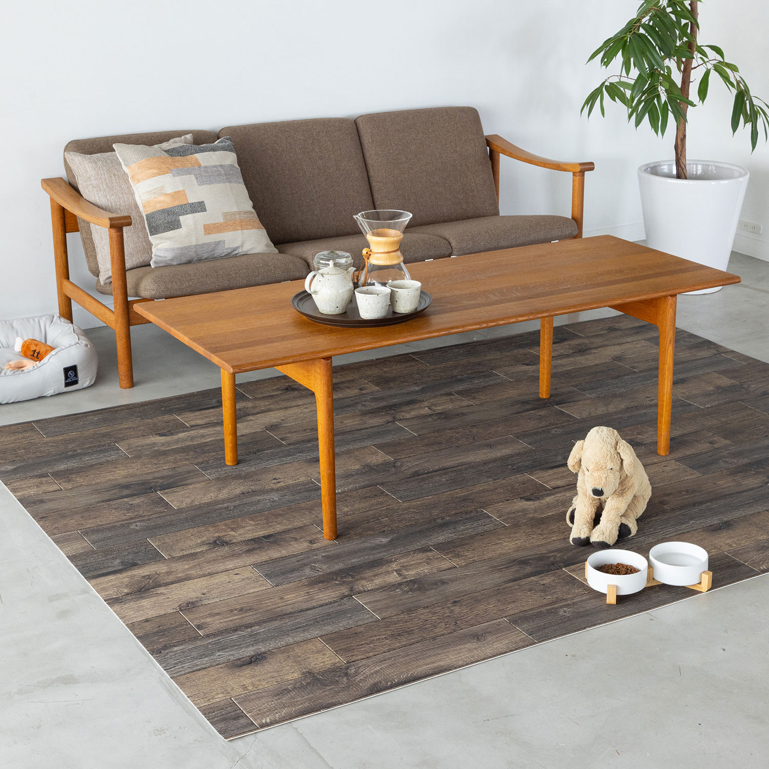 ペットマット エイジドウッド 184cm幅(92cm×2本) | ラグリエ