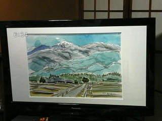 榎木孝明さん 水彩画(原画) 佃 フレーム付き 榎木孝明さん 水彩画(原画