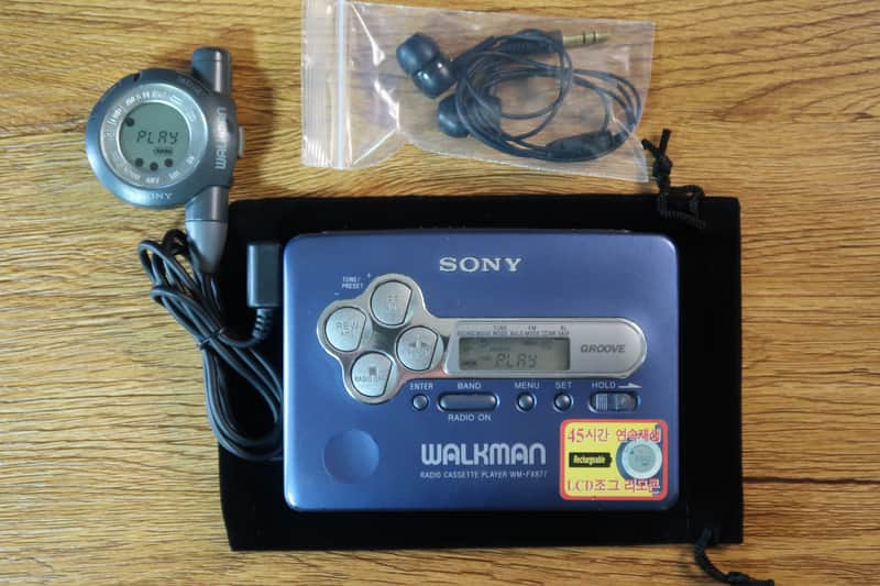 Sony WM-FX877 Walkman Cassette Player Blue with Remote | Reverb