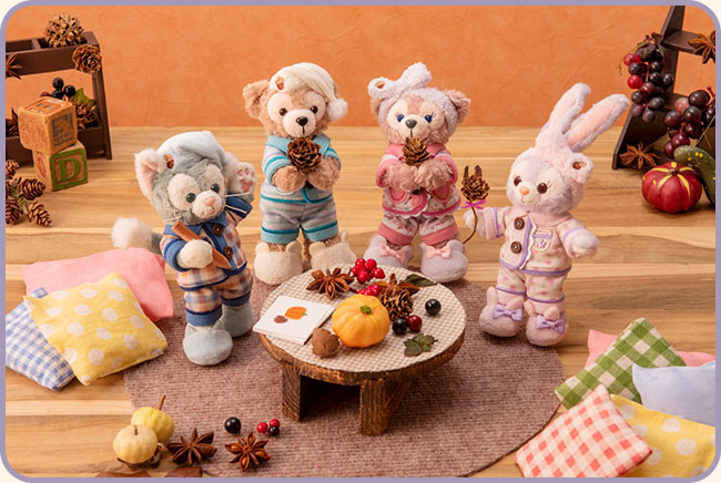 ダッフィーオータムスリープオーバーコスチューム4体分 ダッフィー