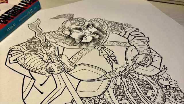 三顧の礼関羽・張飛・劉備三国時代の人物物語水墨画