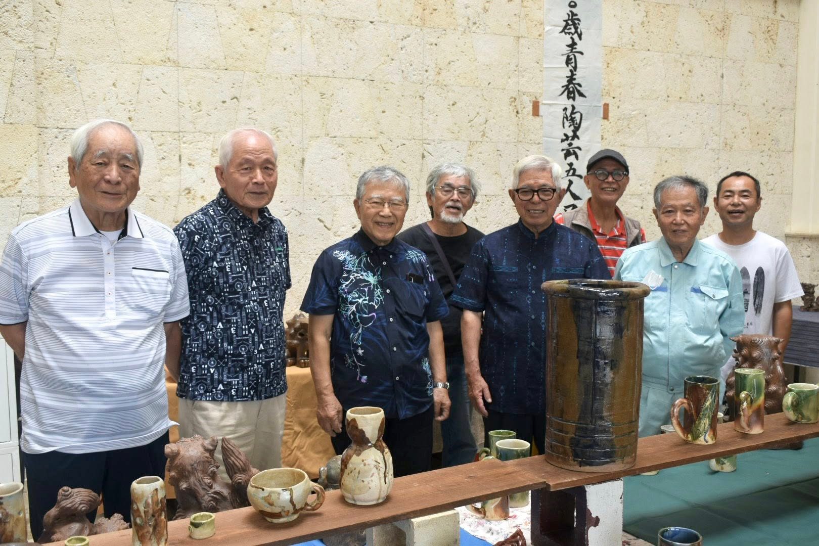 80代5人で陶芸展 北中城村役場で新作発表