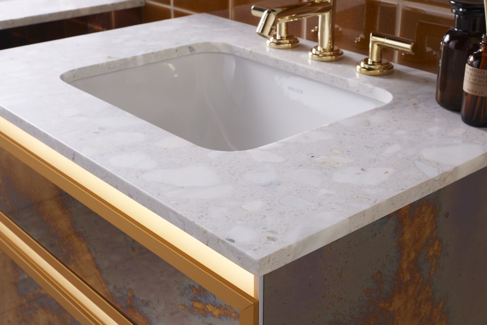 Perfect Under-Mount Sink, Soft Rectangle with Overflow | P74233-WO