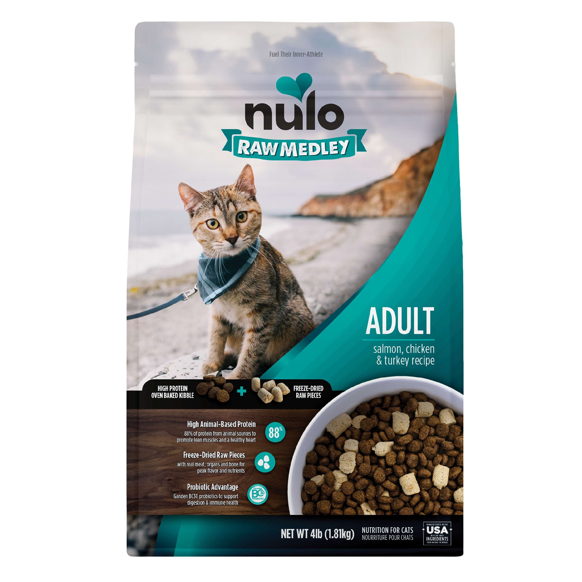 Nulo Raw Medley Adult Cat Food - Kibble + Freeze Dried Raw, Salmon
