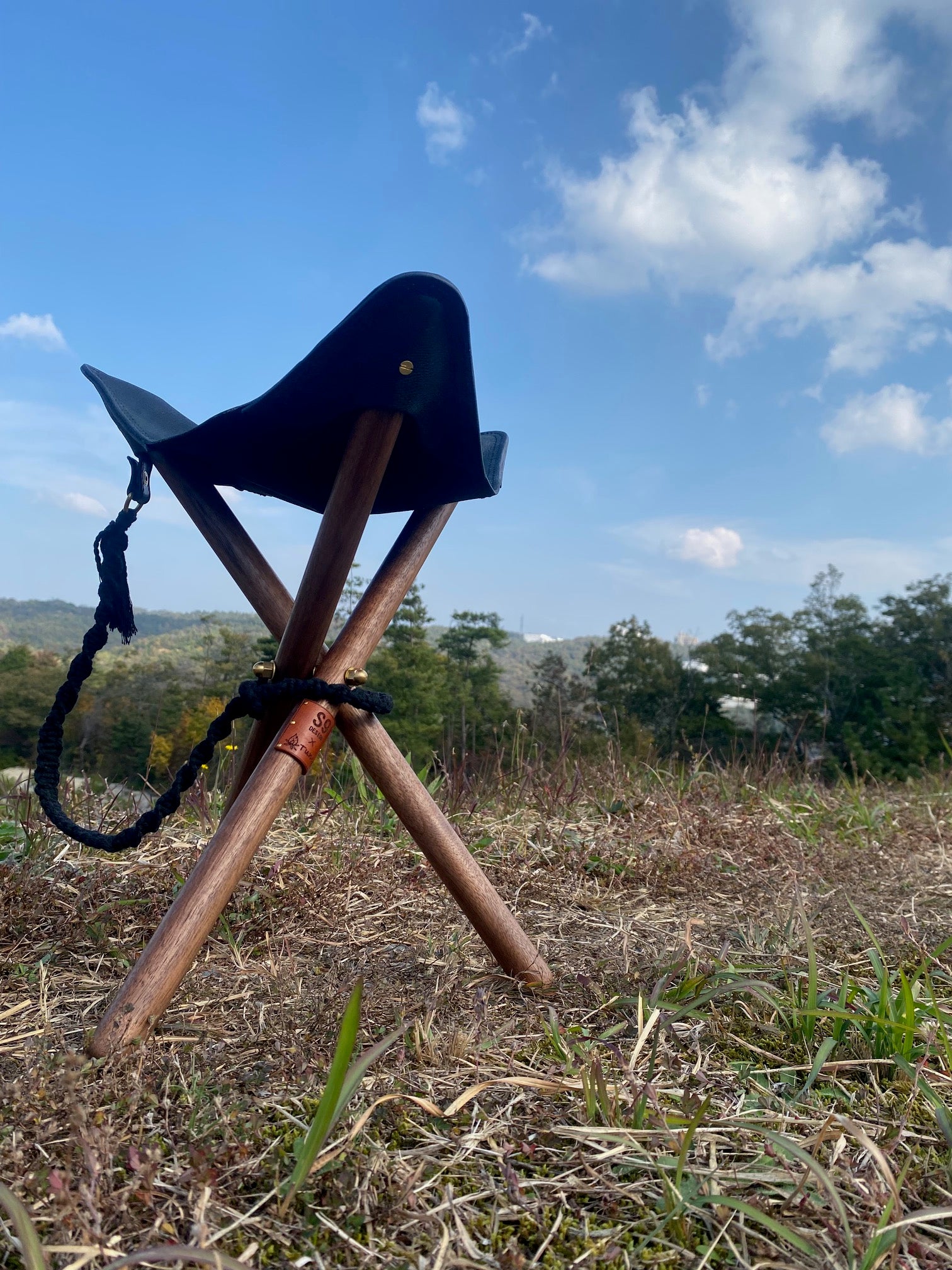 ハンティングチェア 革（ブラック・キャメル）