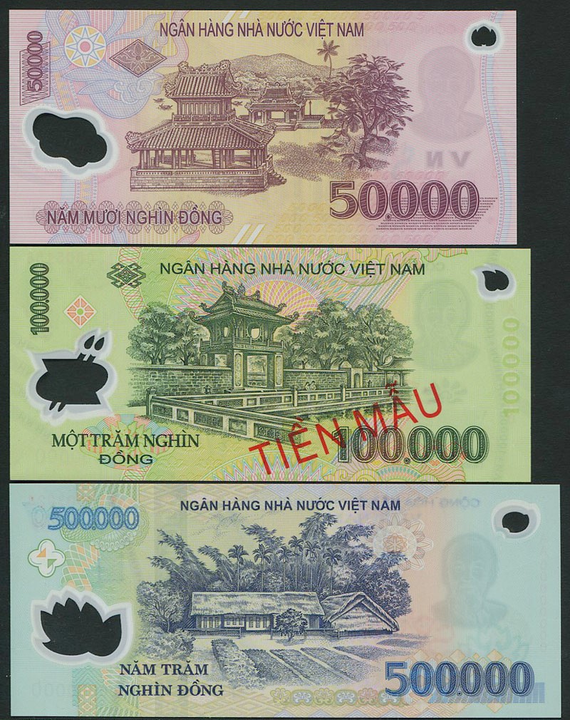 ベトナム 2003〜2006年のポリマー見本紙幣 3種セット | 収集ワールド