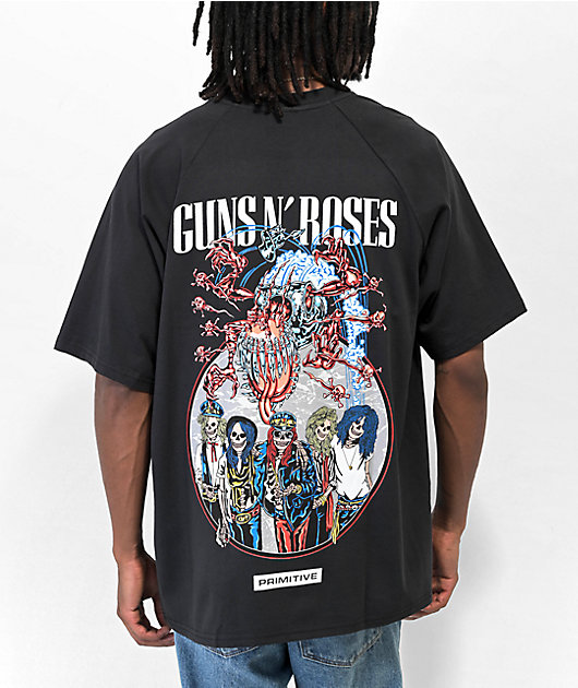 Primitive x Guns N' Roses Robo Black Raglan T-Shirt | Zumiez