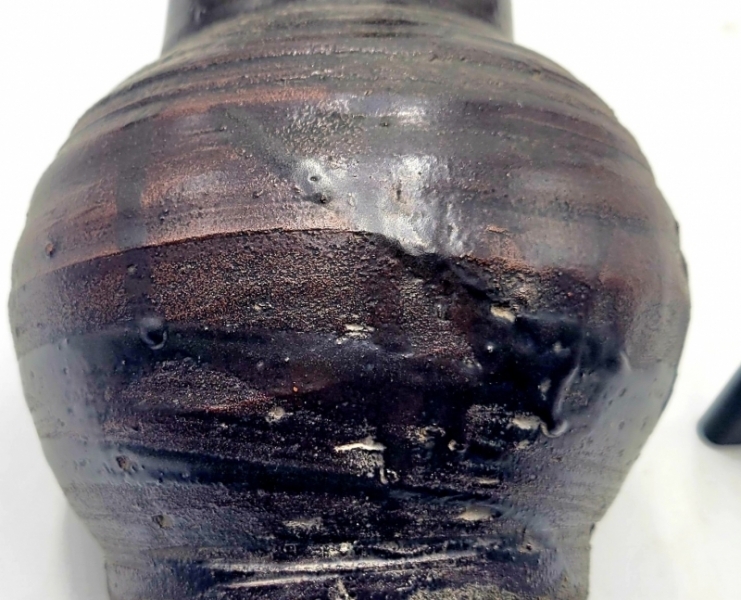 茶道具神懸焼馬盥形お茶碗明治時代初期楽焼骨董品、美術品