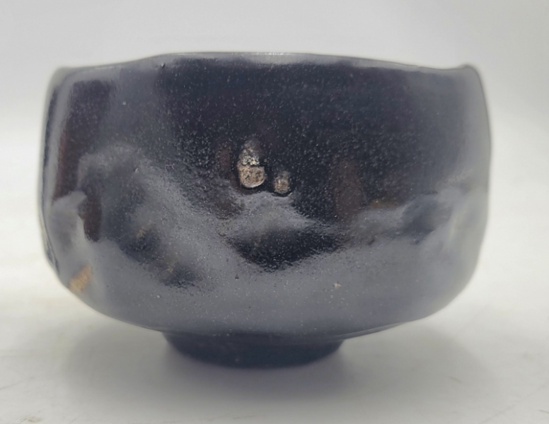 茶道具 尾形乾山造 鶴 黒筒茶碗 極め箱 茶道具 尾形乾山造 鶴 黒筒茶碗