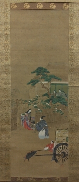 土佐光起【源氏物語】肉筆 絹本 掛軸 土佐派 Tosa Mitsuoki Ukiyoe