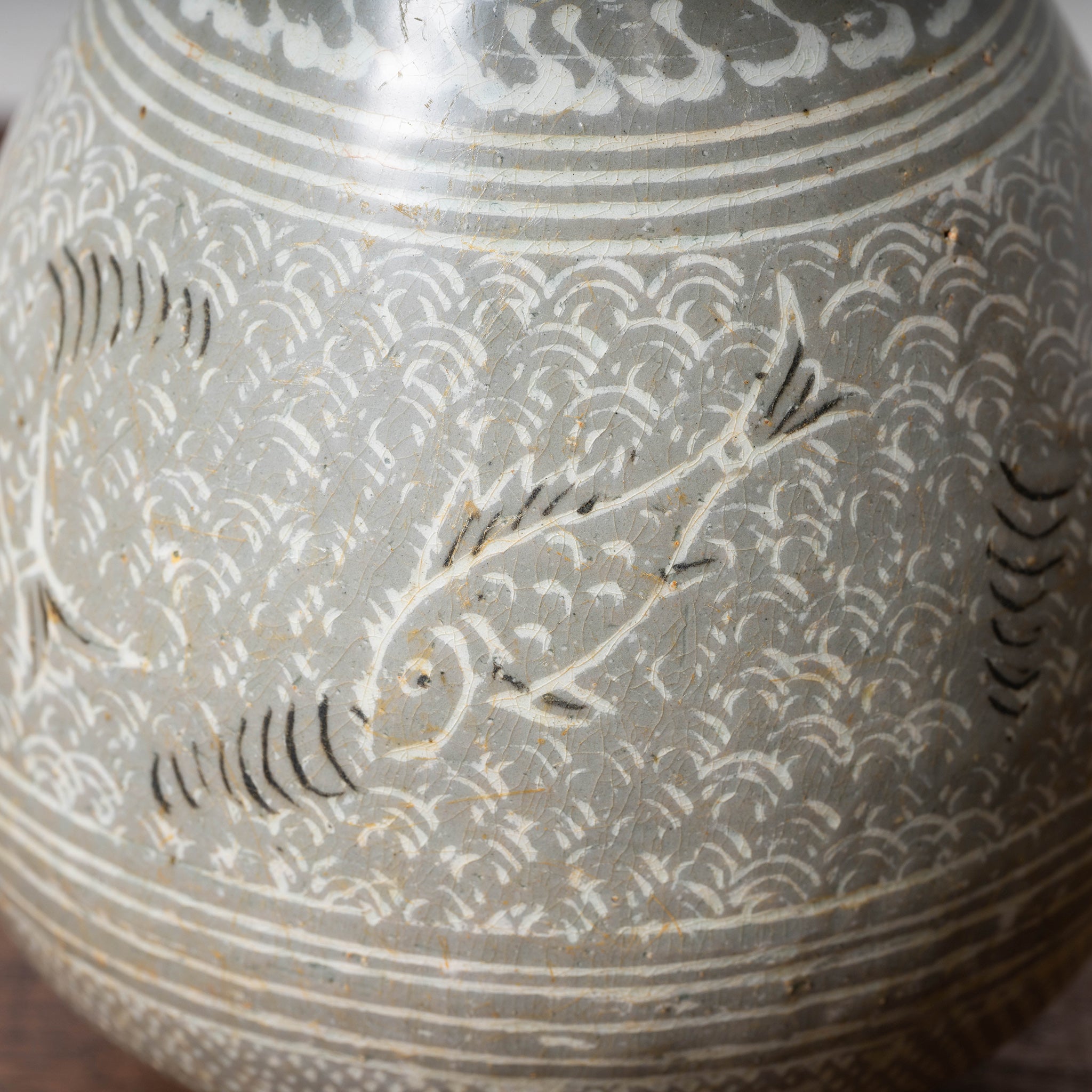 李朝 青磁 三島 印花鉢 李朝特集出品】李朝三島 印花徳利 / 李朝時代