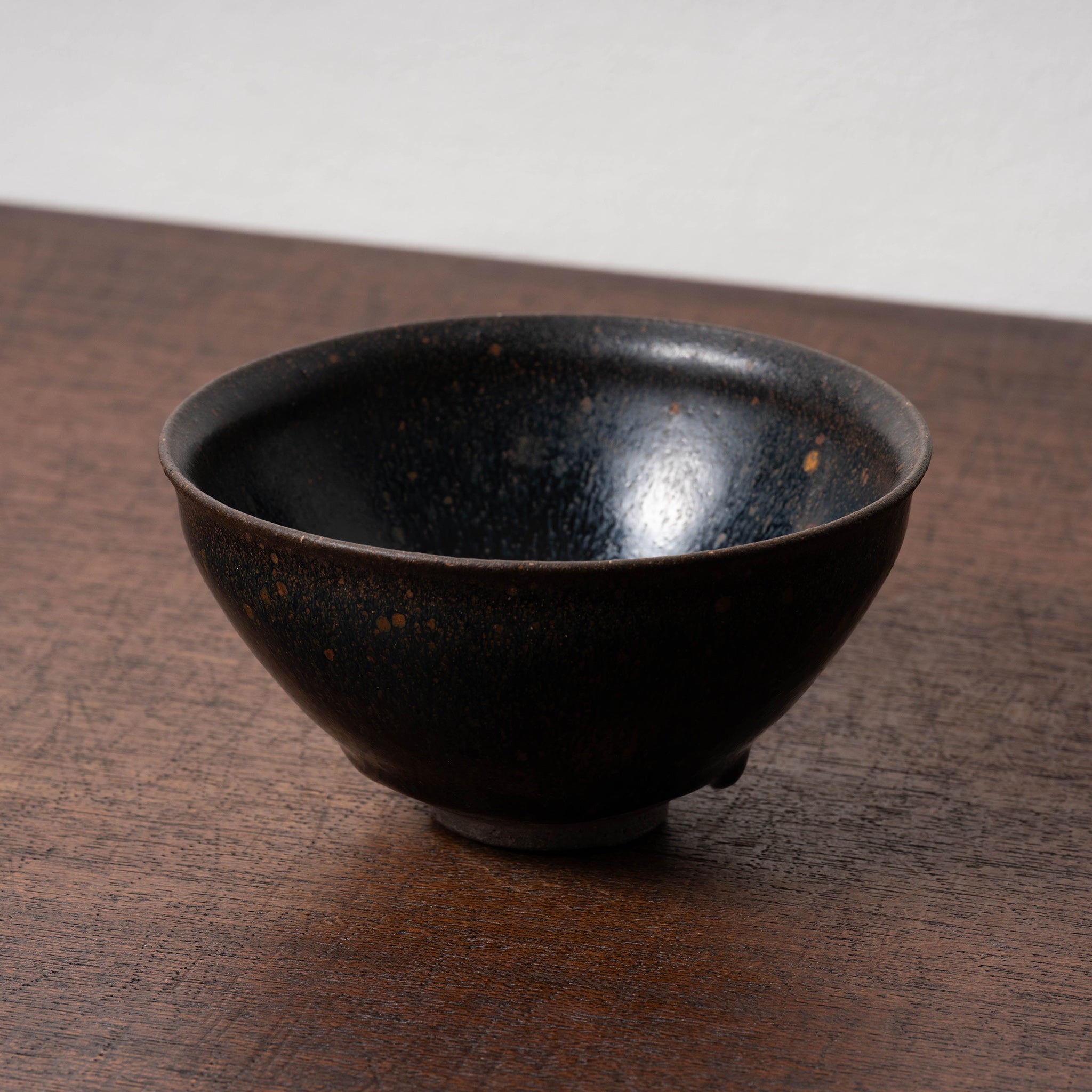 河南天目平茶碗 宋時代 箱なし 高5.1×径16.1cm 河南天目平茶碗 宋時代