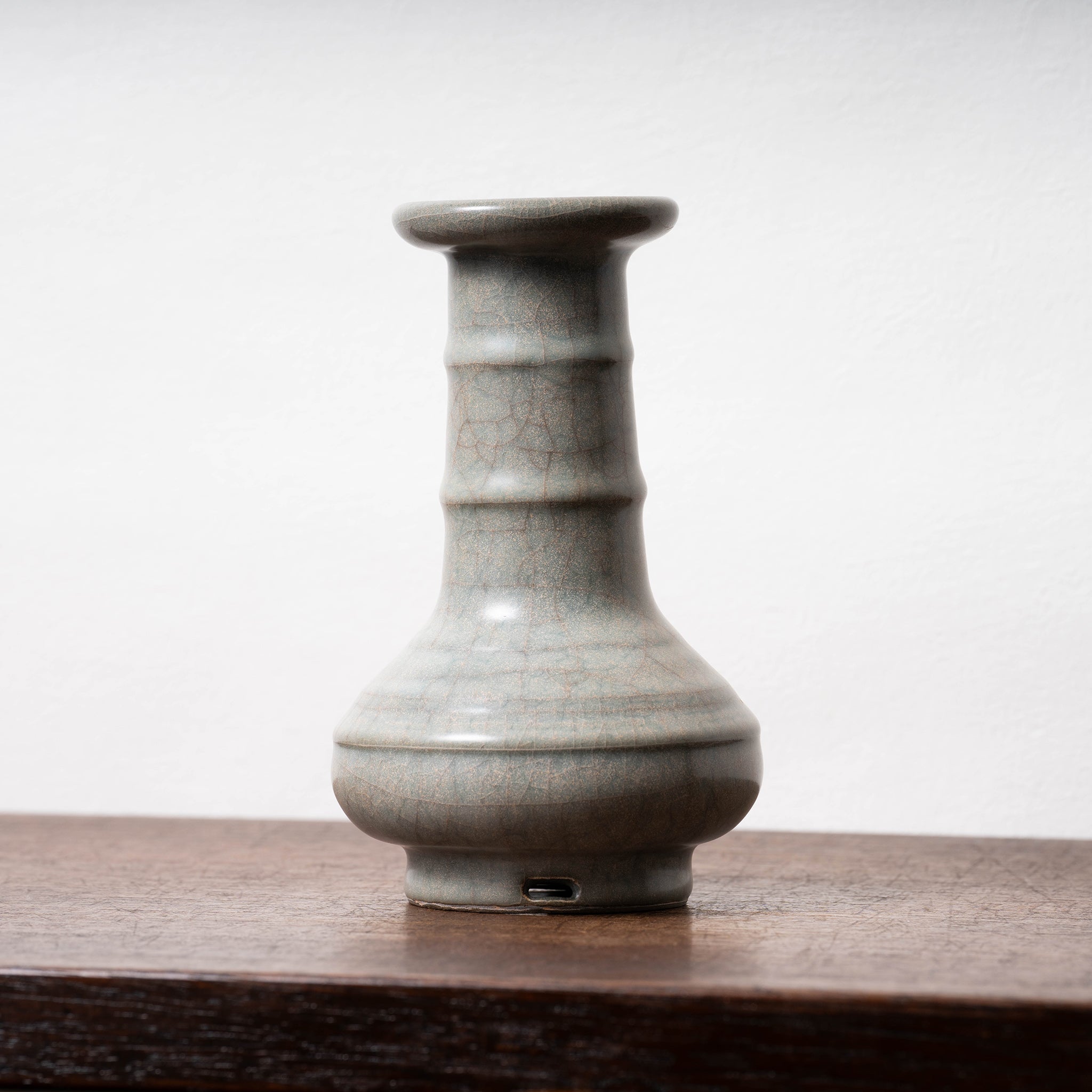 南宋～元時代 青磁貫入花瓶 汝官窯 龍泉窯 花入 茶道具(E-78)