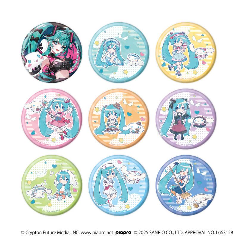 初音ミク×シナモロール｜ホログラム缶バッジ(57mm)「初音ミク
