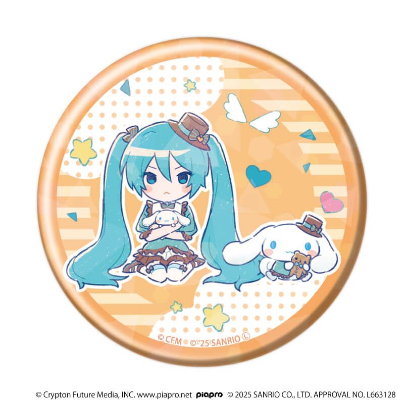 初音ミク×シナモロール｜ホログラム缶バッジ(57mm)「初音ミク